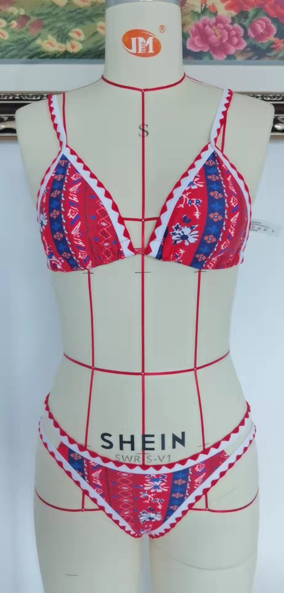 Women Bikinis Floral Print Bikinis Bordered High Cut Swimsuit Women Low Waist Push Up Swimwear Conjunto Biquinis Feminino Bella Mia