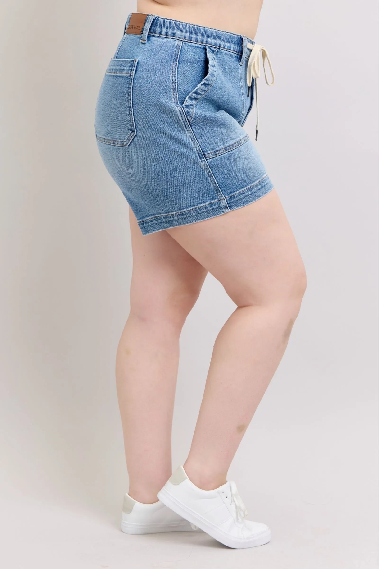 Judy Blue Plus Size High Waist Vintage Wash Denim Shorts Coco’s Tee Boutique