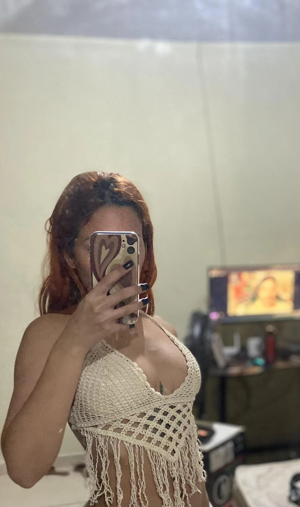 Women Summer Vacation Solid Crochet Fringe Sexy Halter Top Crochet hook Bella Mia