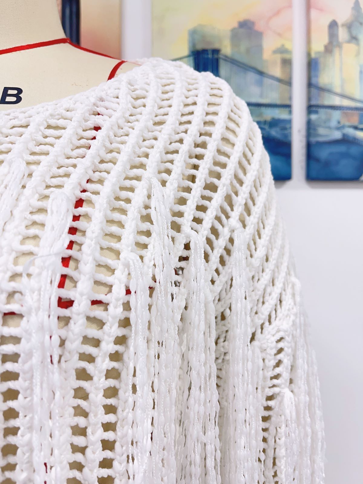 Spring Summer Knitted Women Tassel Hollow Out Solid Color Bikini Beach Cover up Women Knitwear Bella Mia