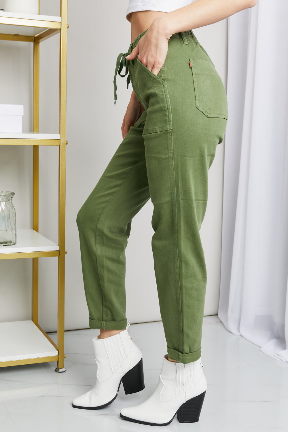 Judy Blue Full Size Drawstring Waist Pocket Jeans Coco’s Tee Boutique