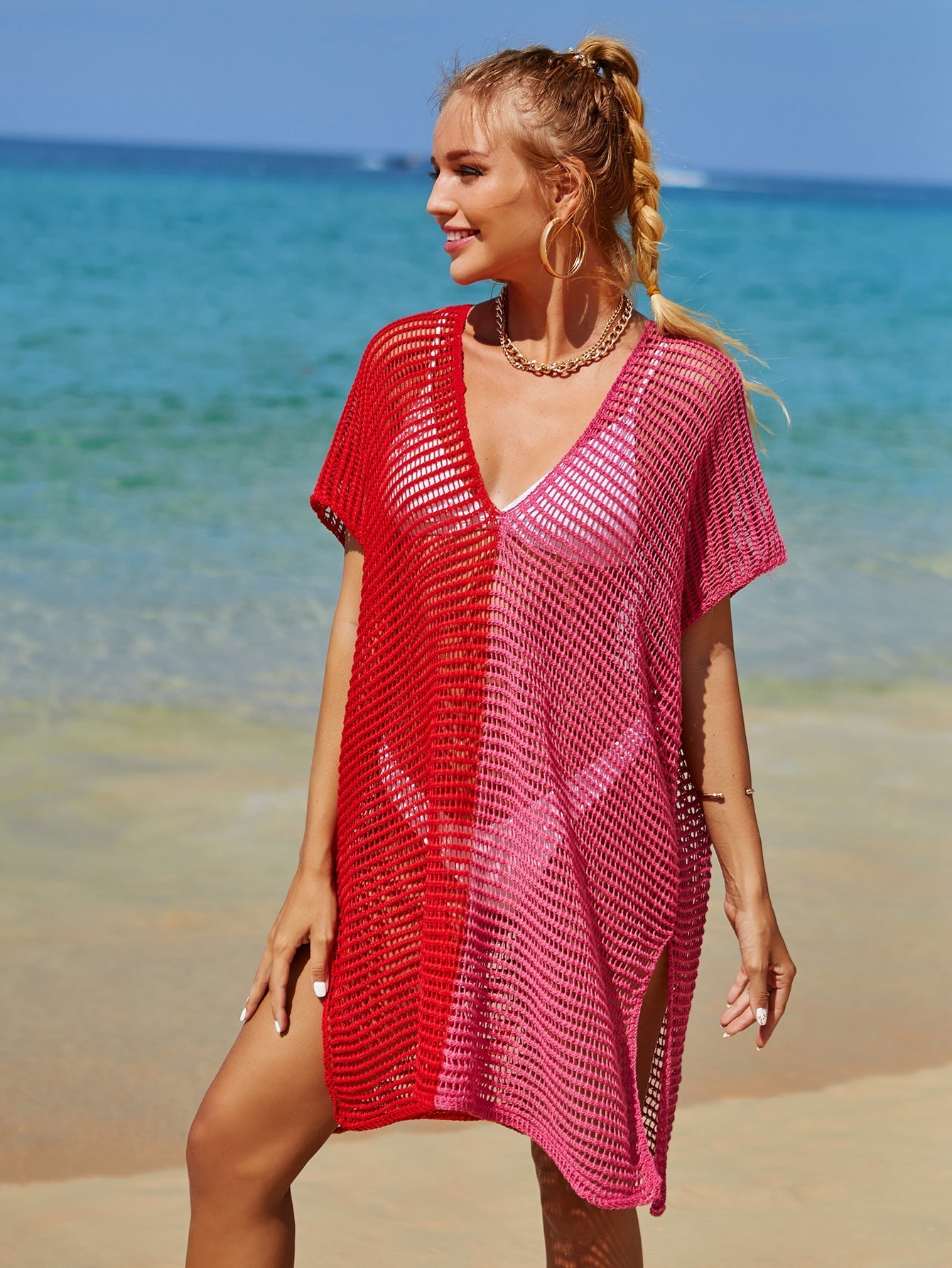 Summer Cover up Cutout Knitted Tassel Holiday Bikini Cover Women Bella Mia