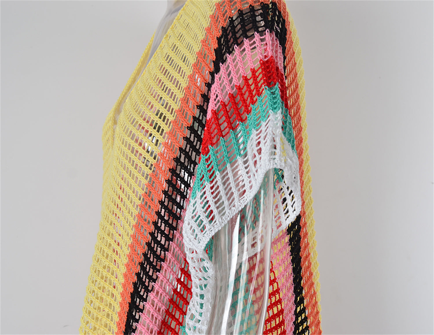 Summer Beach Cover-up Hollow Out Cutout Knitted Rainbow Holiday Bikini Cover Sun Protection Clothing Women Bella Mia