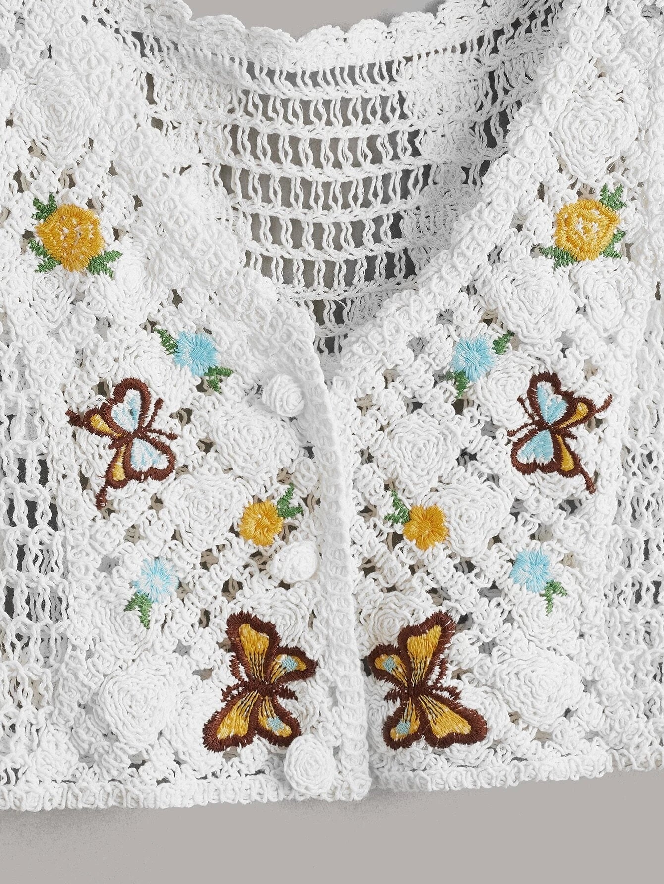 Women Summer Crochet Solid Sleeveless Graphic Vest Crochet hook Bella Mia