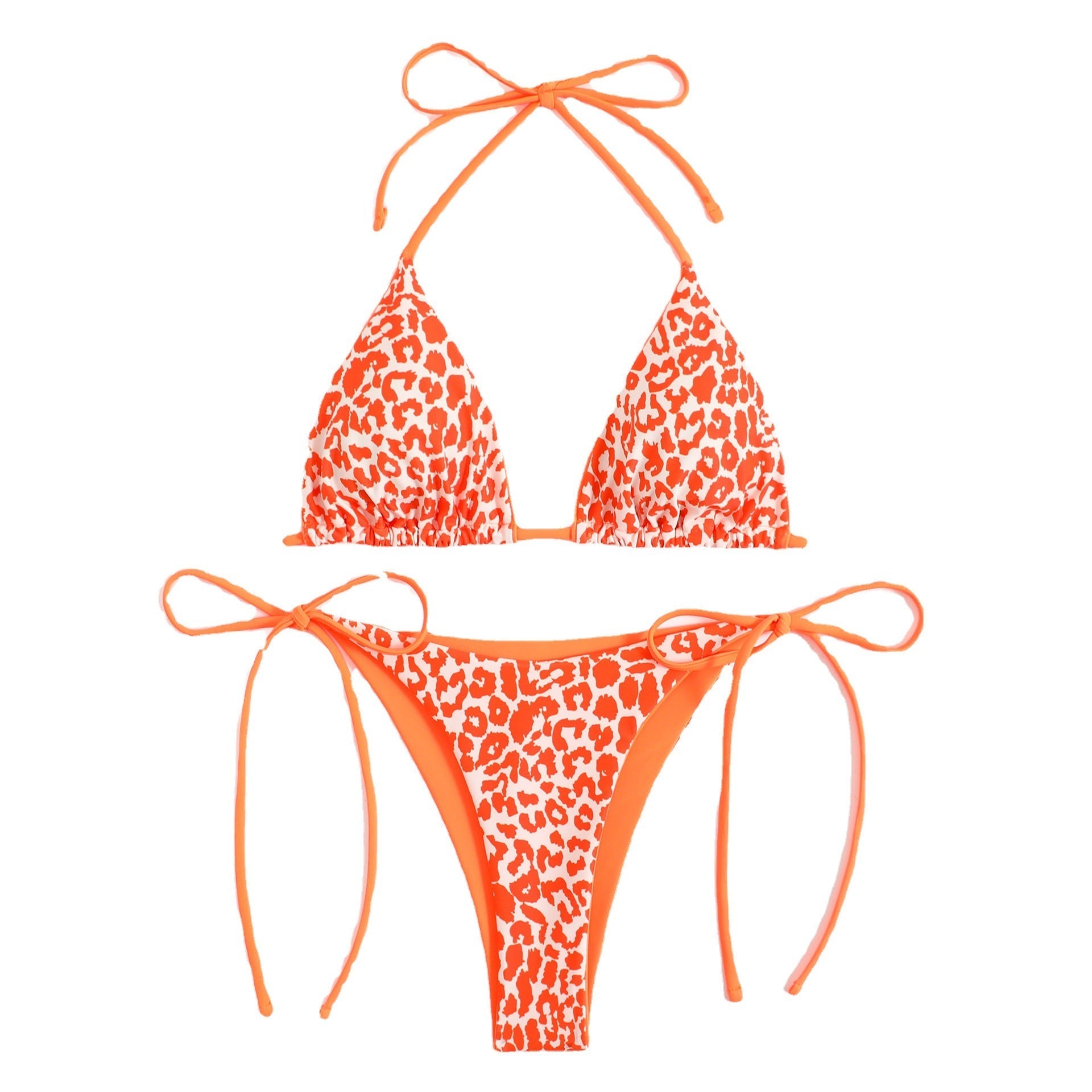 Printing Lady Sexy Lace Up Triangle Split Bikini Swimsuit Bella Mia