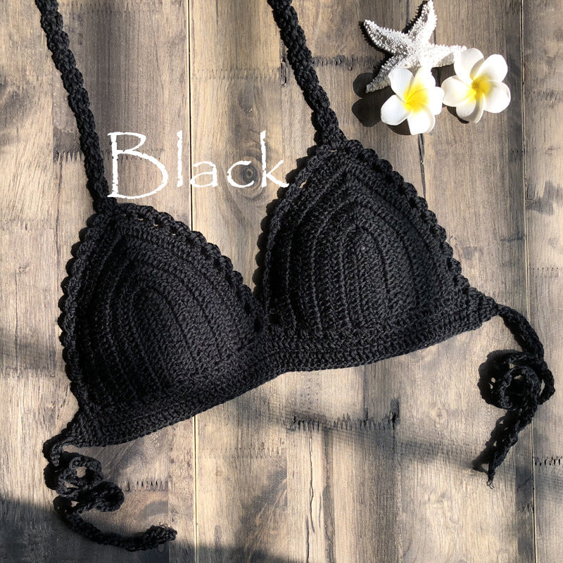 Hand Crocheting Knitting Bikini Wrapped Chest Lady Sexy All-Match Spring Split Swimsuit Bella Mia