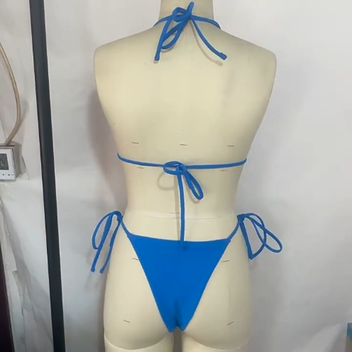 Solid Color Split Bikini Women Swimsuit Triangle Bag Solid Color Women Strap Bikini Bella Mia