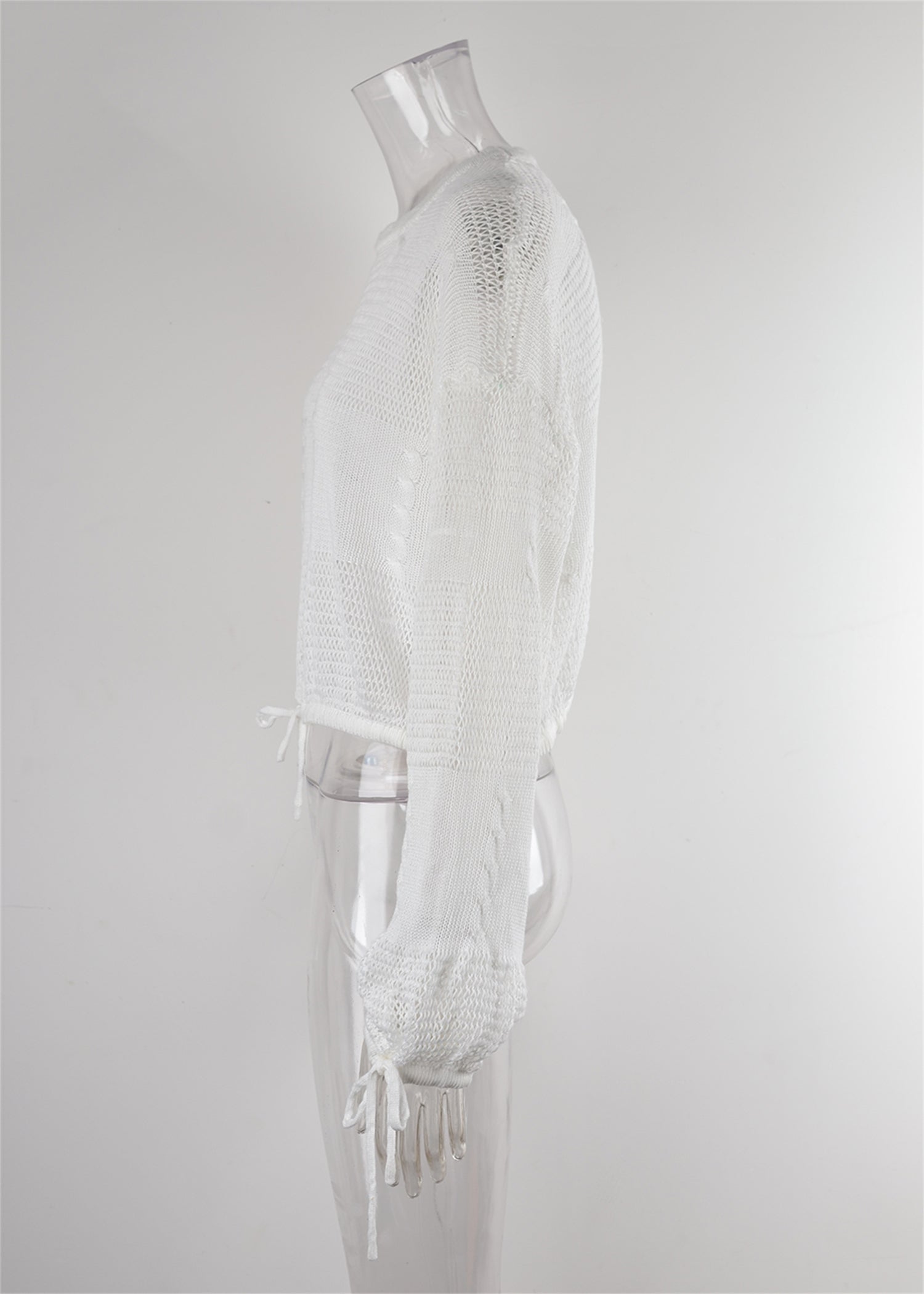 Summer Knitting Bikini Beach Sun Protection Shirt Drawstring Short Blouse Women Bella Mia