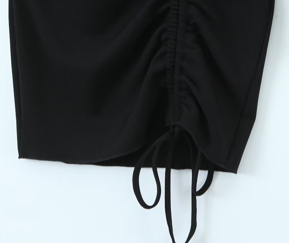 Women Clothing Spring Sexy Hollow Out Drawstring Lace Knitted Dress Hip Dress Bella Mia