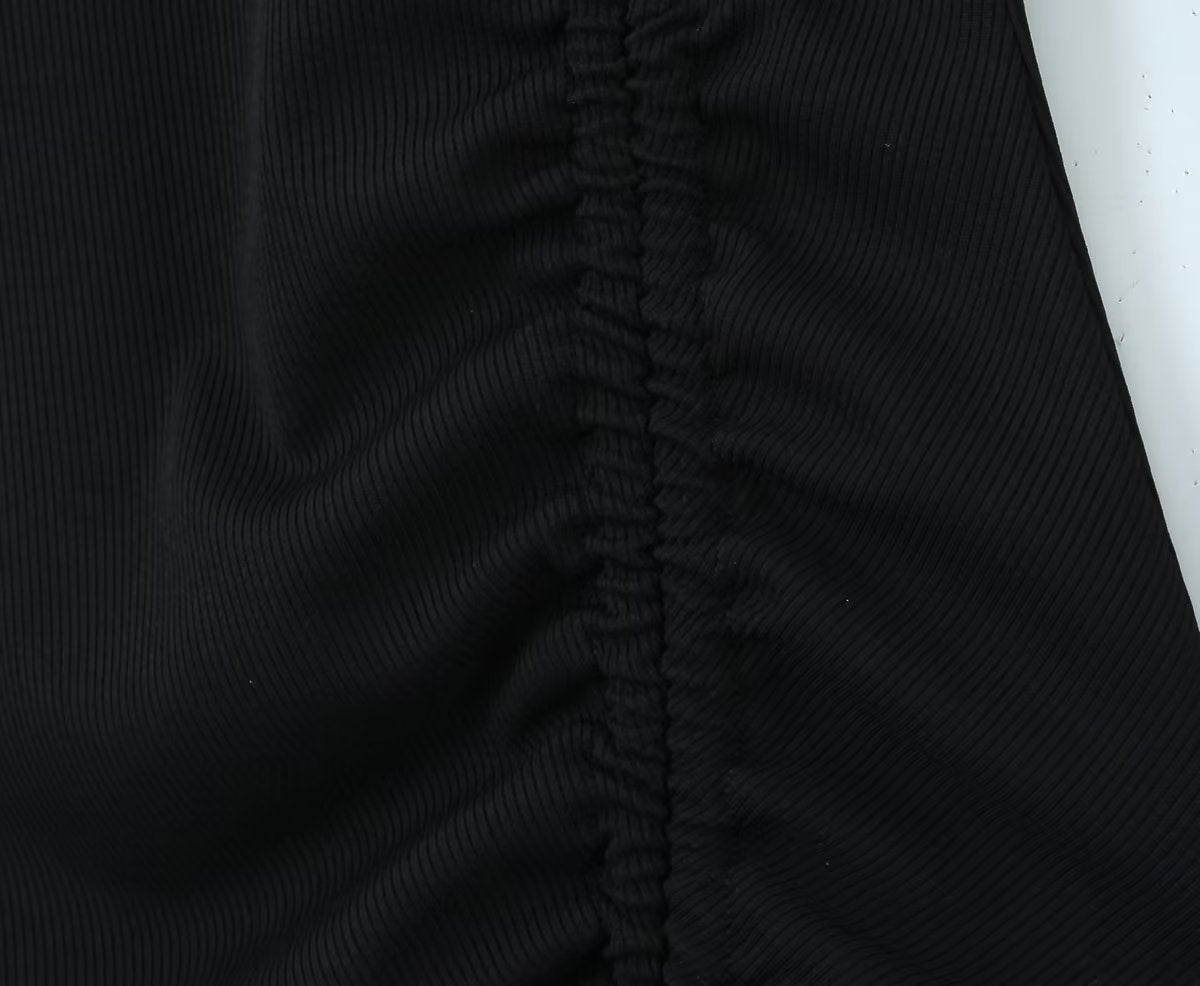 Women Clothing Spring Sexy Hollow Out Drawstring Lace Knitted Dress Hip Dress Bella Mia