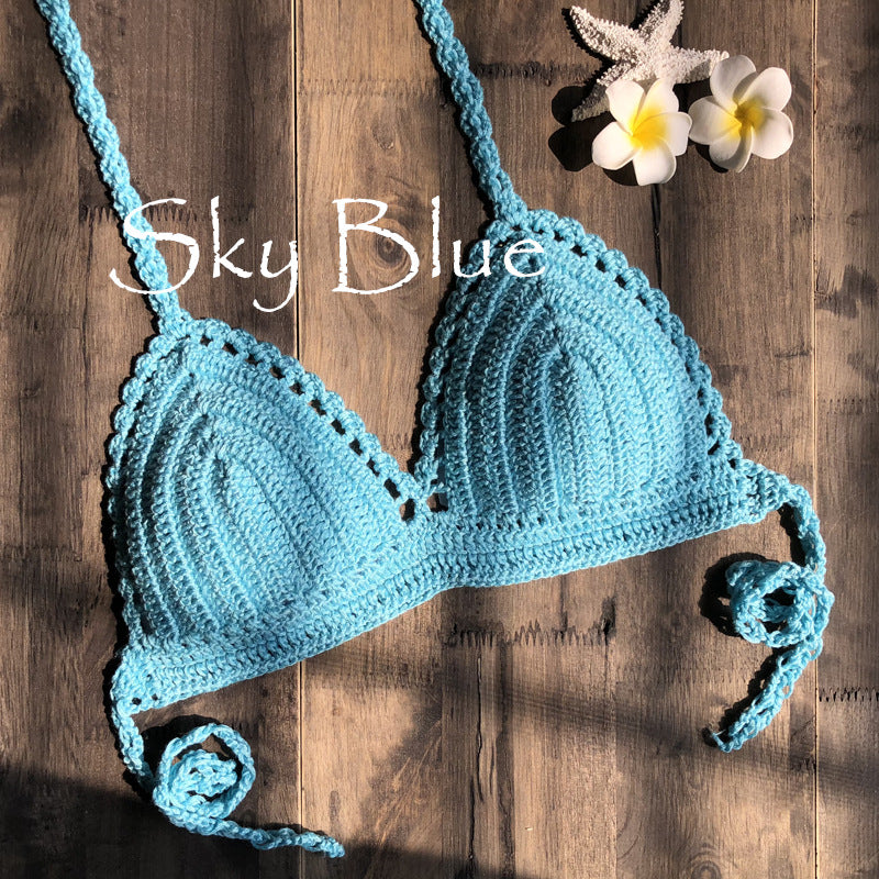 Hand Crocheting Knitting Bikini Wrapped Chest Lady Sexy All-Match Spring Split Swimsuit Bella Mia