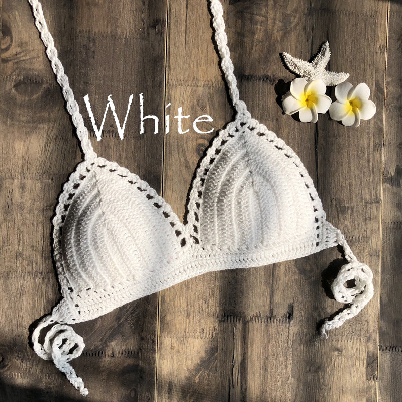 Hand Crocheting Knitting Bikini Wrapped Chest Lady Sexy All-Match Spring Split Swimsuit Bella Mia
