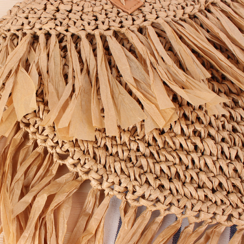 Semicircle Tassel Shoulder Straw Bag Panicle Paper Woven Bag Beach Bag Women Bag Bella Mia