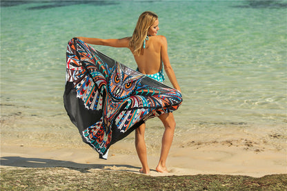 Animal Print Shawl Skirt Anti DDoS Skirt Swimsuit Outer Lining Cross Wear Irregular Asymmetric Suspender Skirt