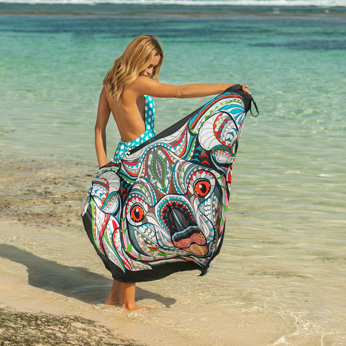 Animal Print Shawl Skirt Anti DDoS Skirt Swimsuit Outer Lining Cross Wear Irregular Asymmetric Suspender Skirt Bella Mia