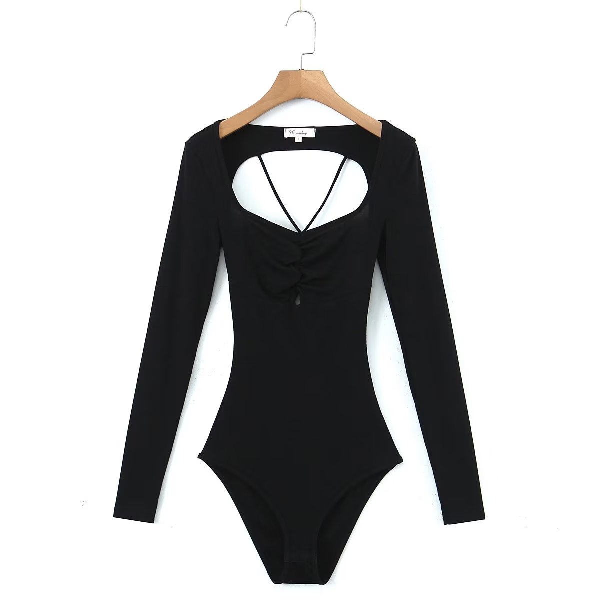 Spring Sexy Sexy Slim Fit Slimming Hollow Out Cutout Backless Tied Long Sleeves Knitted Jumpsuit Crisscross Bella Mia