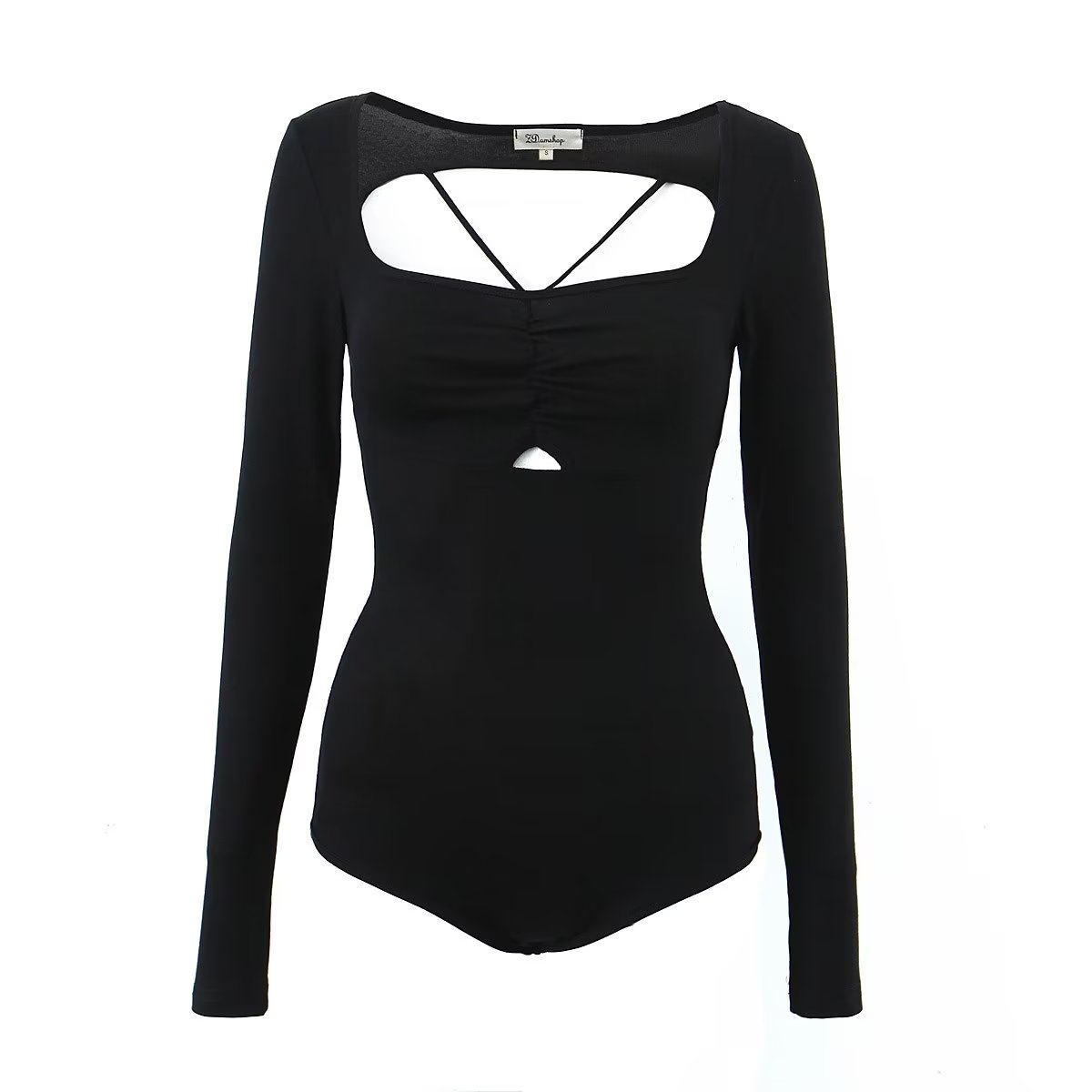 Spring Sexy Sexy Slim Fit Slimming Hollow Out Cutout Backless Tied Long Sleeves Knitted Jumpsuit Crisscross Bella Mia