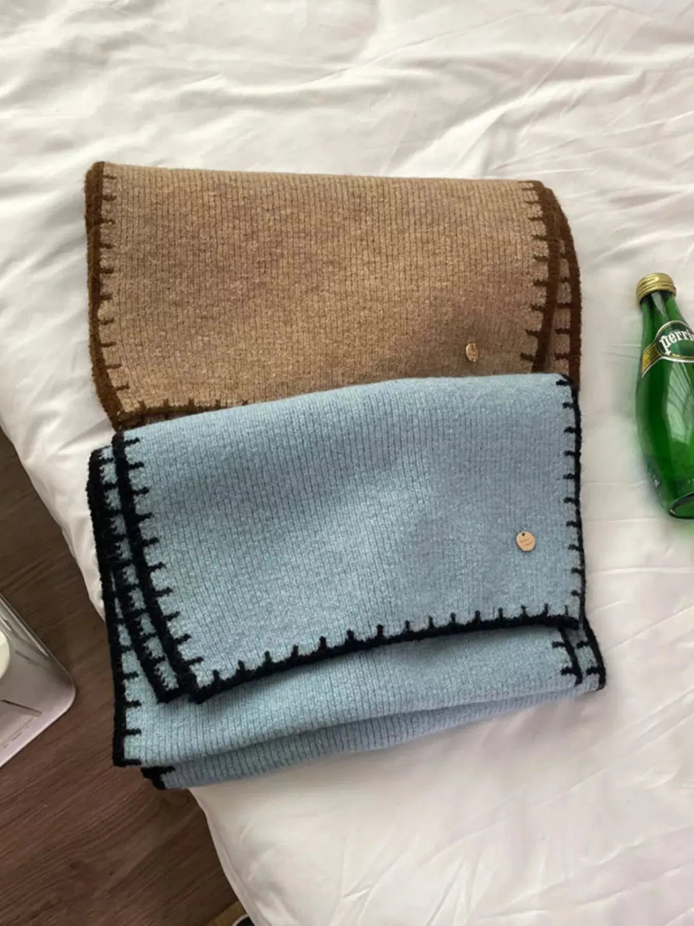 Contrast Trim Knit Scarf Simply Love