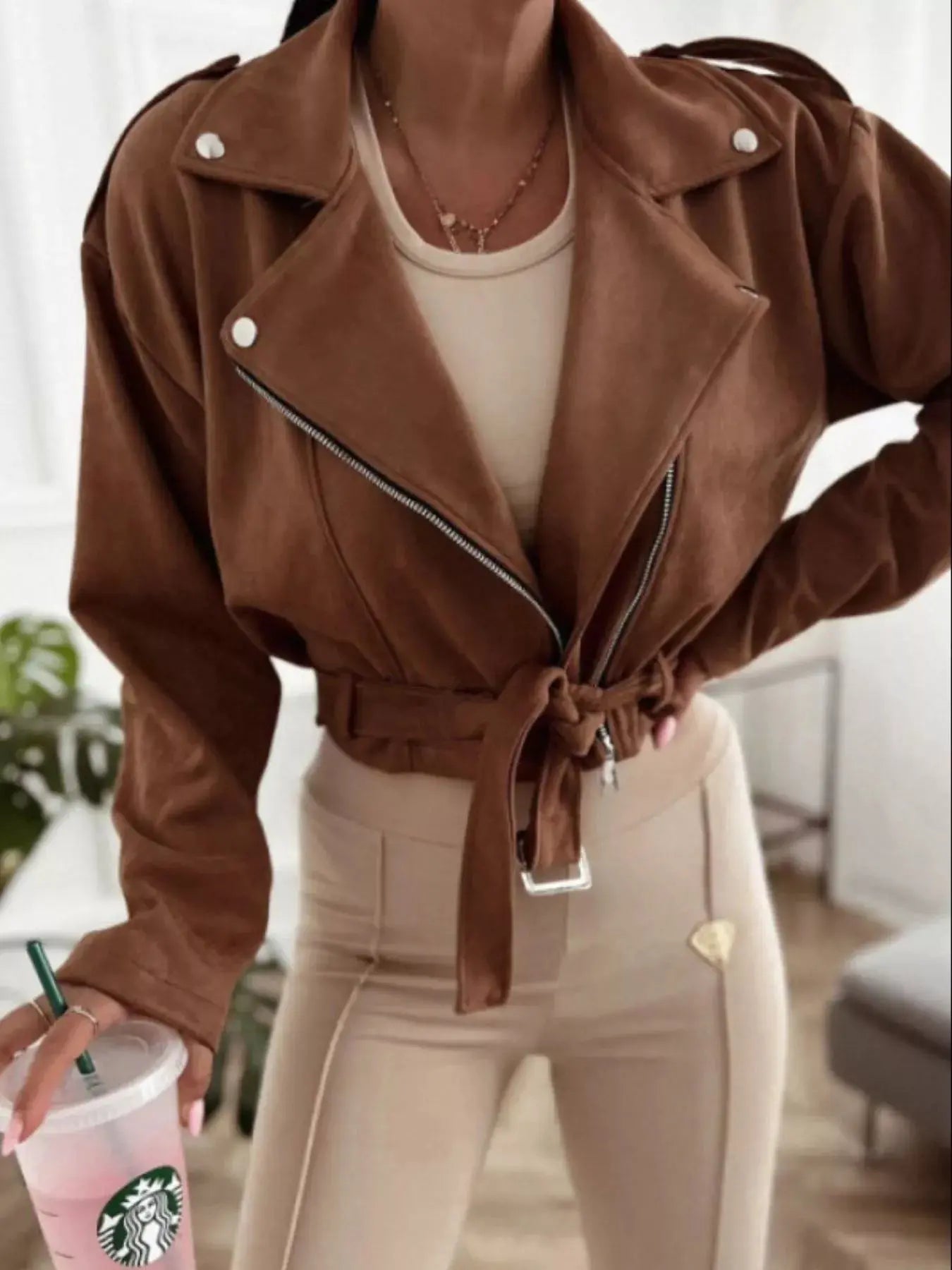 Zip Up Cropped Jacket Simply Love
