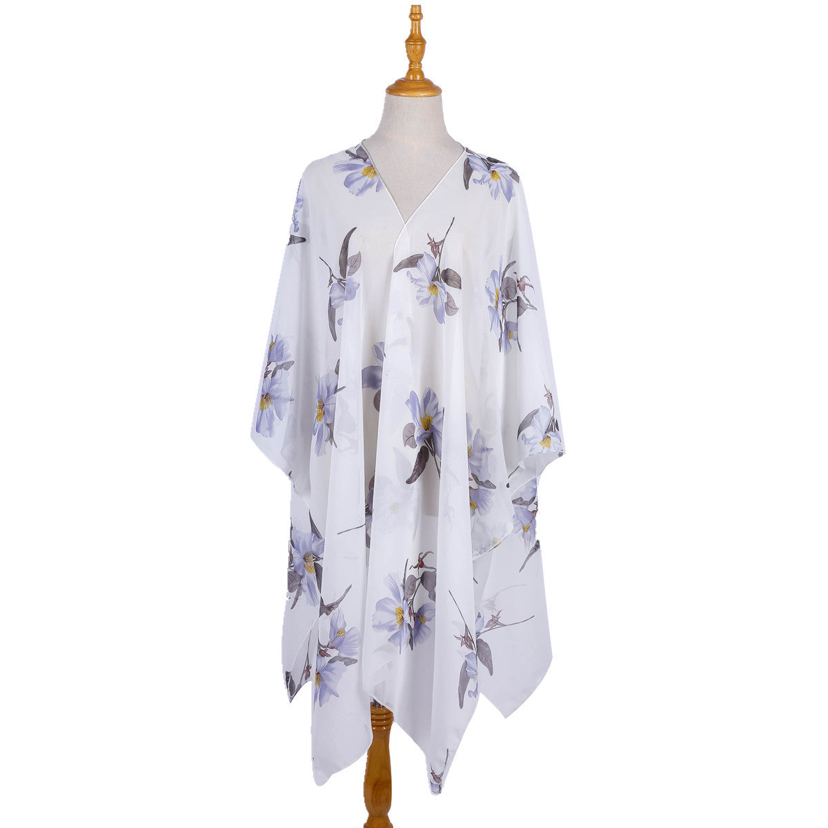 Simple Orchid Printing Vacation Beach Bikini Cardigan Chiffon Sunscreen Jacket Bella Mia