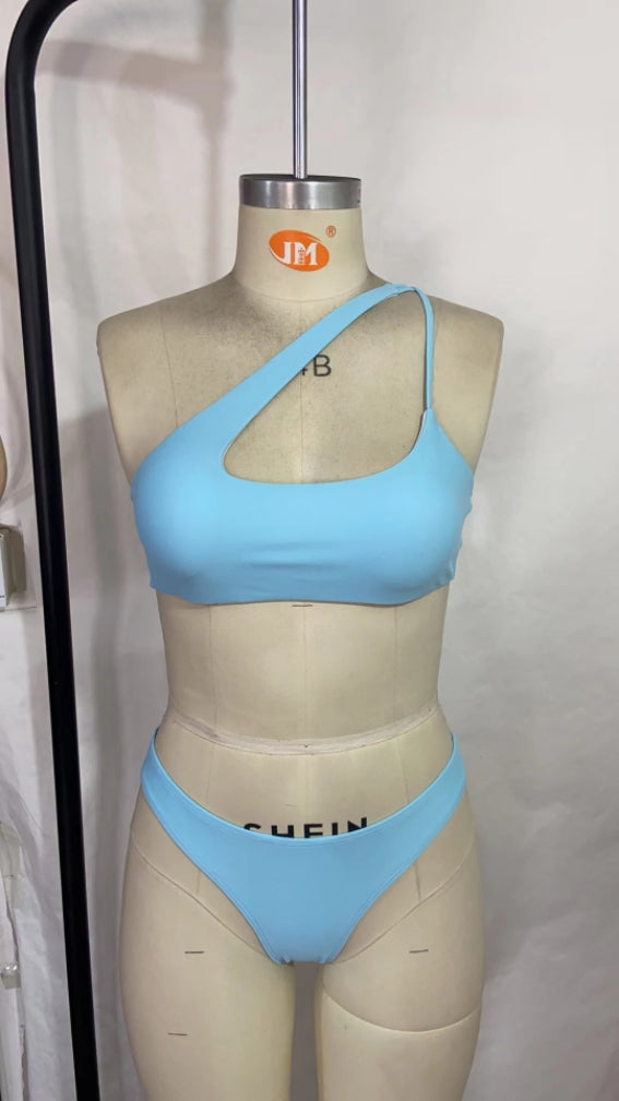 Solid Color Split Swimsuit European and Single Swimsuit Cross Strap Beautiful Back Swimsuit Split Bella Mia