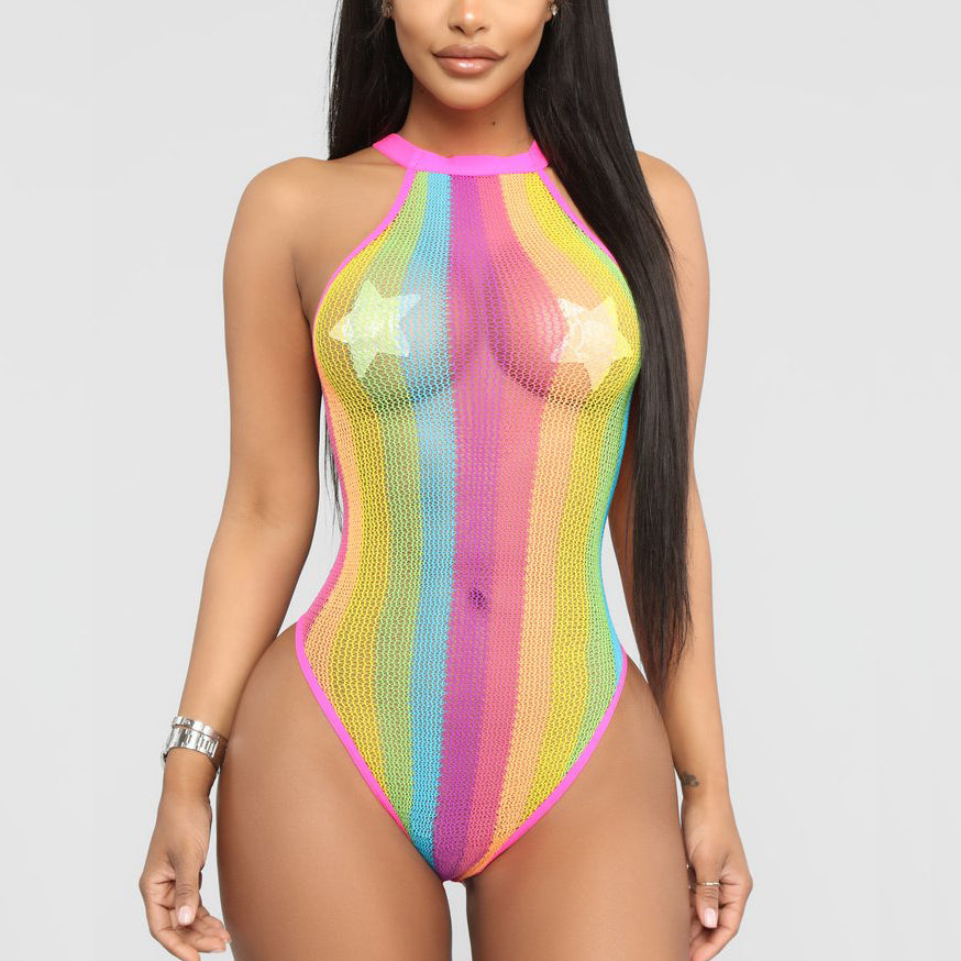 Color Matching Halter Sexy Mesh Bikini Sexy Swimsuit Bella Mia