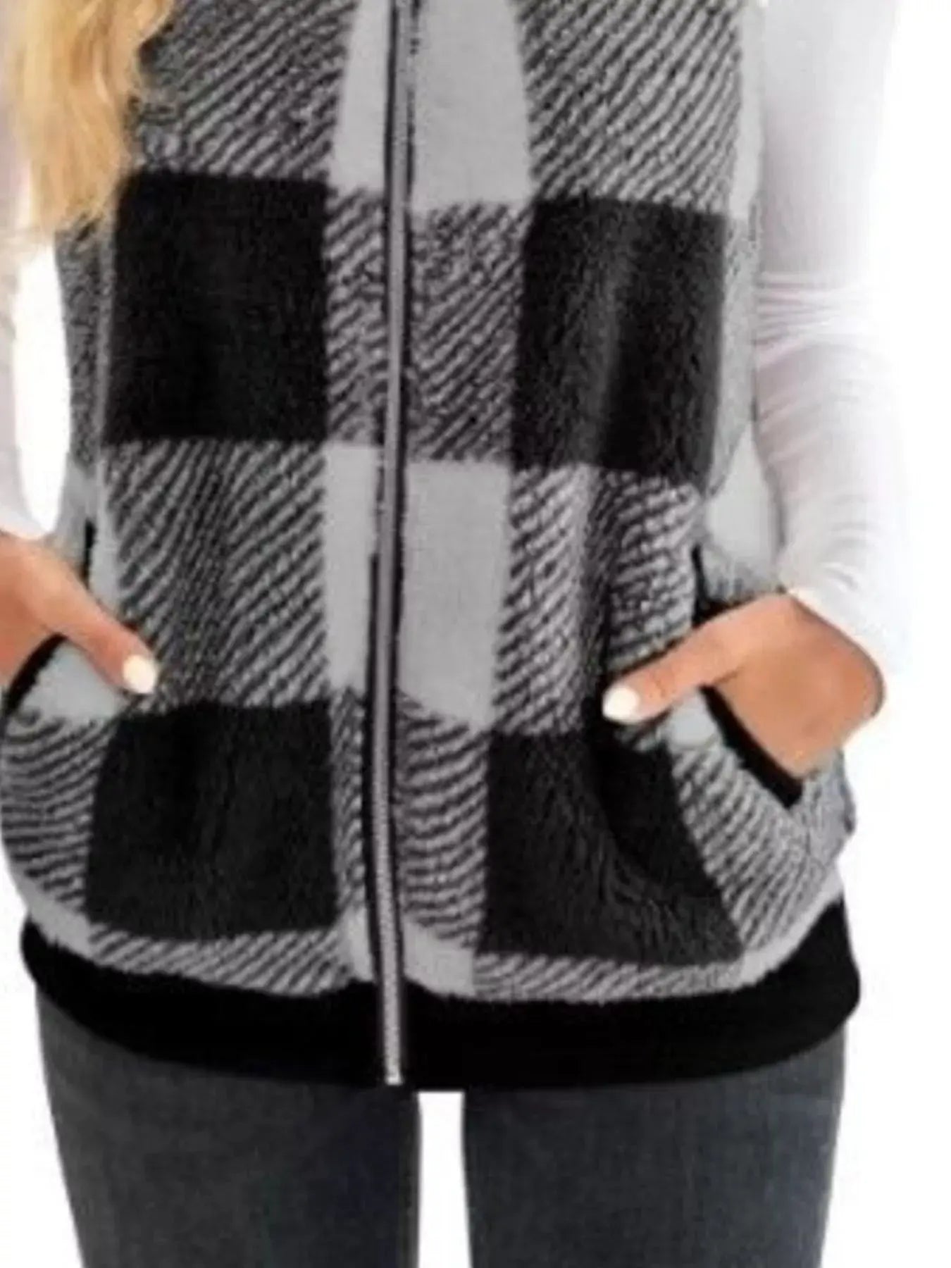 Full Size Color Block Zip Up Vest Coat Plus Size Simply Love
