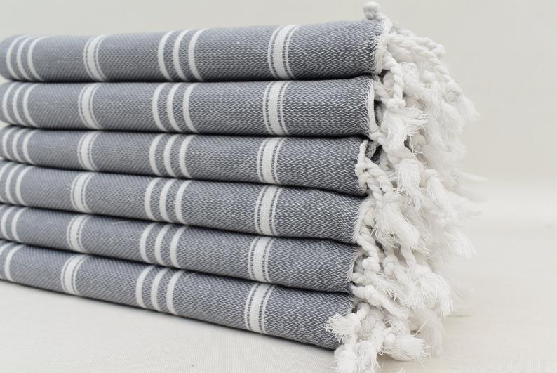 Monaco Hand Towel 100 Percent Natural Turkish Cotton 20 Inch W x 36 Inch L Eco Friendly Quick Drying Soft Large Size - Love Salve 