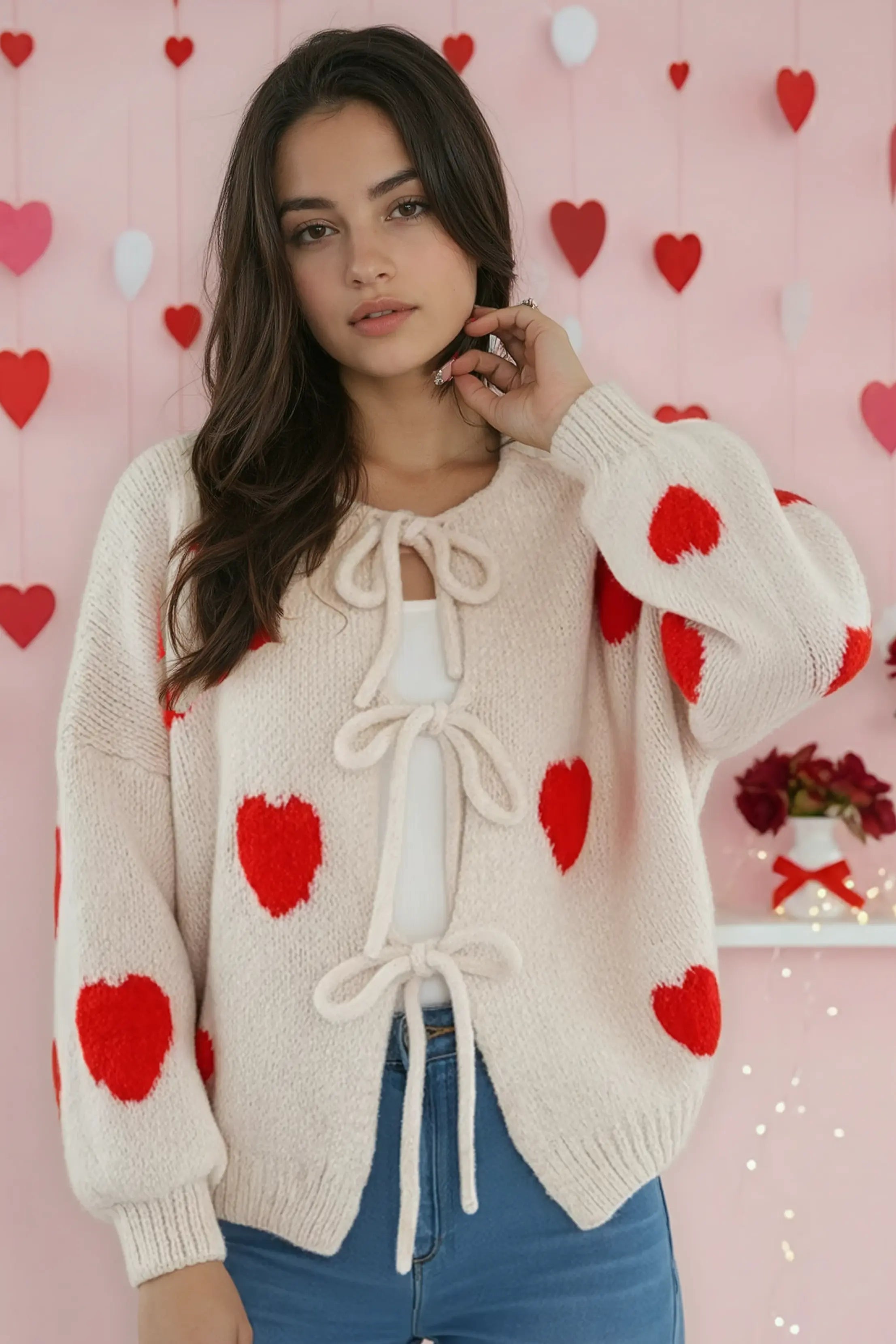 Front tie heart cardigan Miss Sparkling
