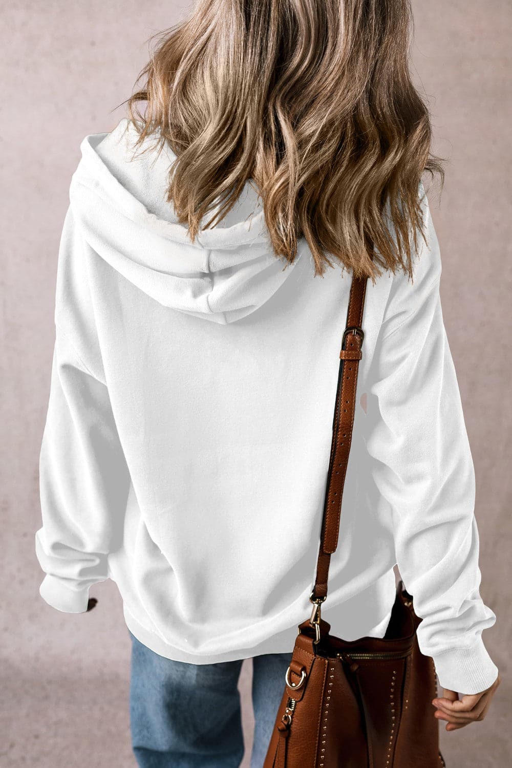 Sheer drawstring pocket hoodie with long sleeves