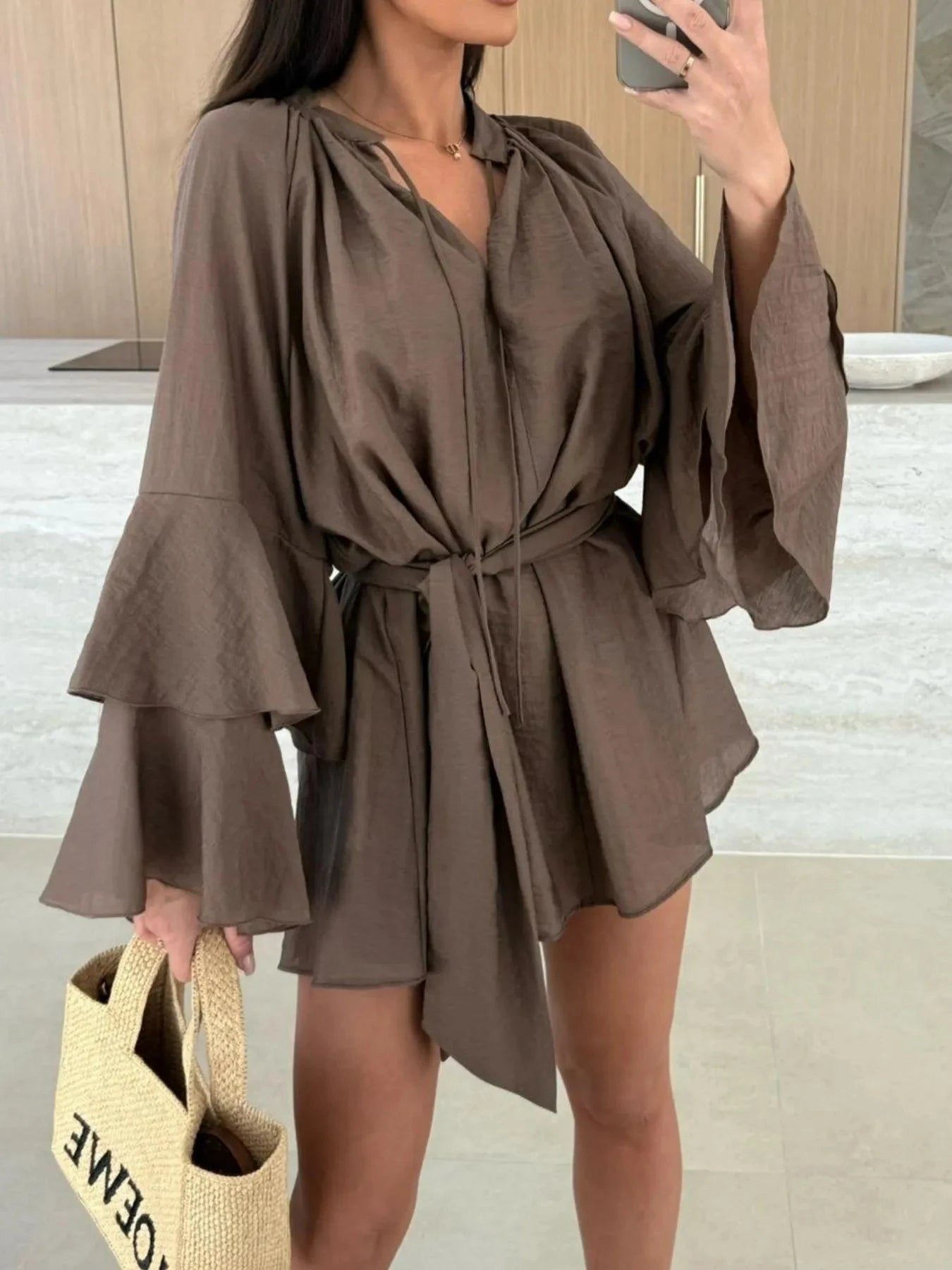 Flirt & Flow Bell Sleeve Mini Dress Coco’s Tee Boutique