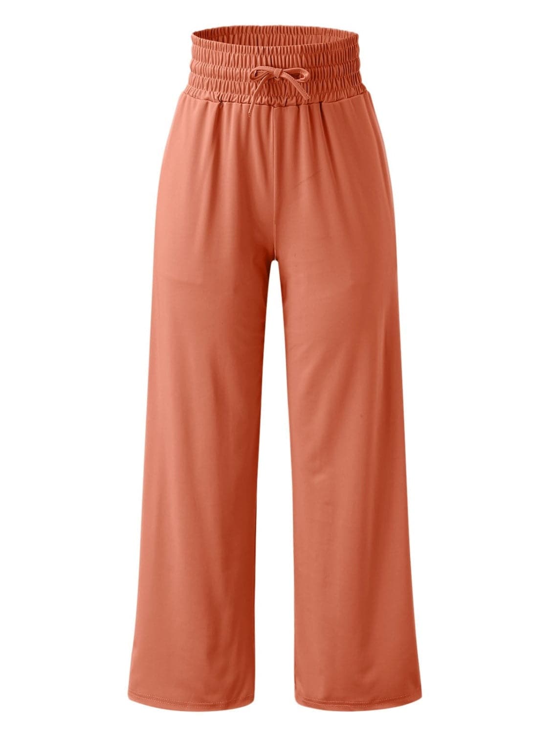 Full Size Drawstring High Waist Wide Leg Pants.