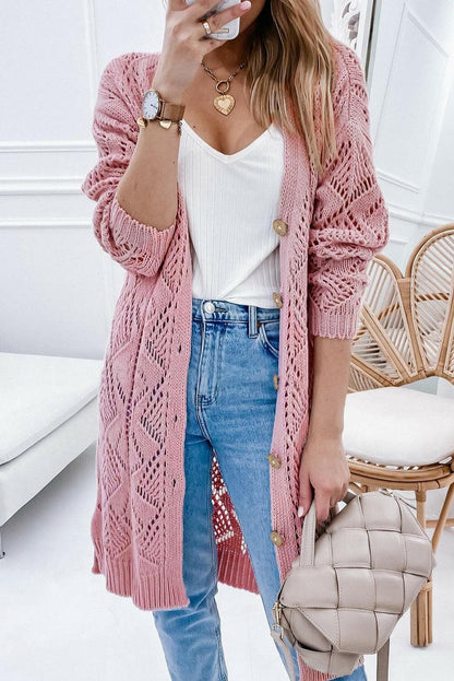 V-Neck Long Sleeve Cardigan.