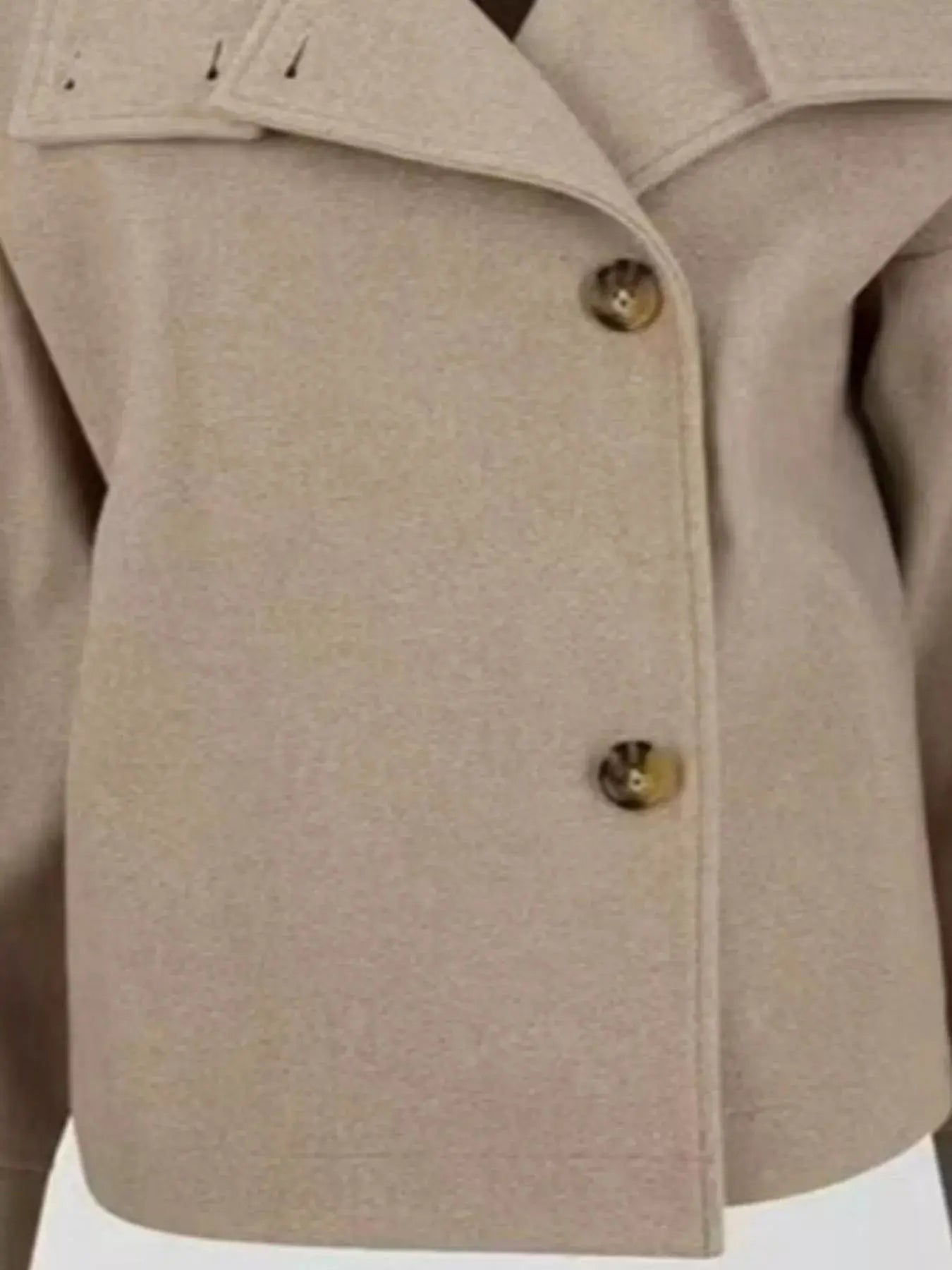 Navy Long Sleeve Buttoned Lightweight Outerwear Coat Lined Simply Love
