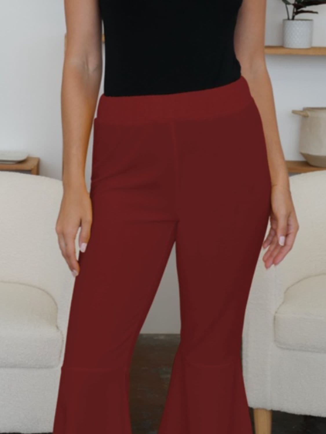 Chic high-low bootcut pants