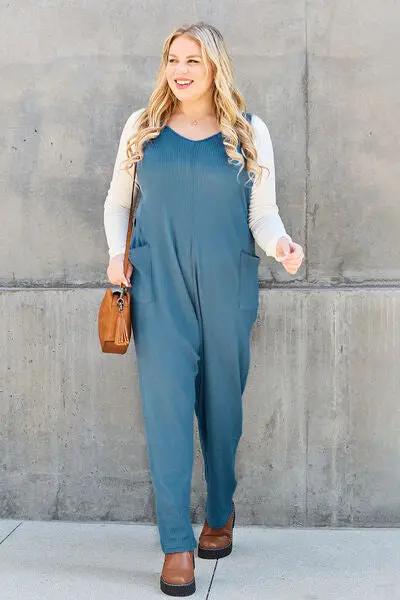 Double Take Full Size Sleeveless Straight Jumpsuit - Love Salve