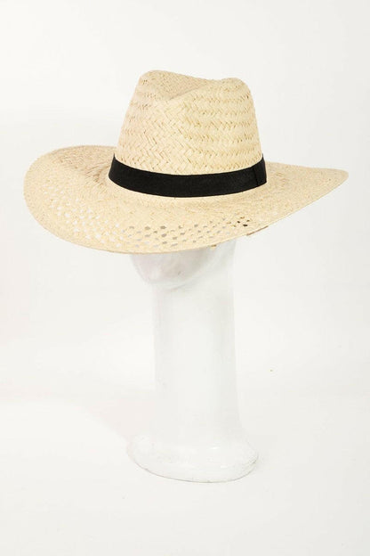 Fame Basket Weave Straw Sun Hat.