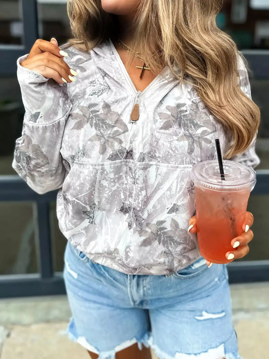 Half-Zip Long Sleeve Hoodie Simply Love