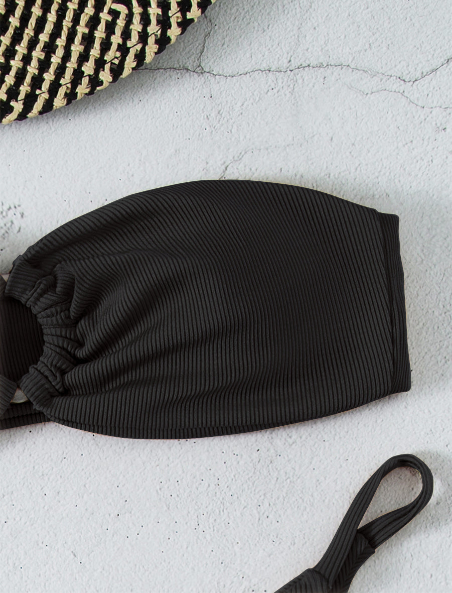 Swimwear Solid Color Flat Chest Bikini Set French Sexy Bikini Swimsuit Bella Mia