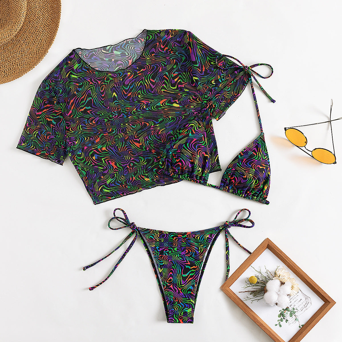 Swimwear Three Piece Split Swimwear Blouse Sun Protection Bikini Three Point Swimsuit Bella Mia