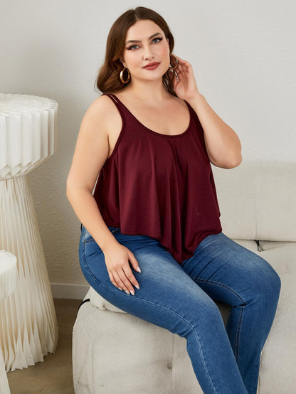 Plus Size Double-Strap Scoop Neck Cami.