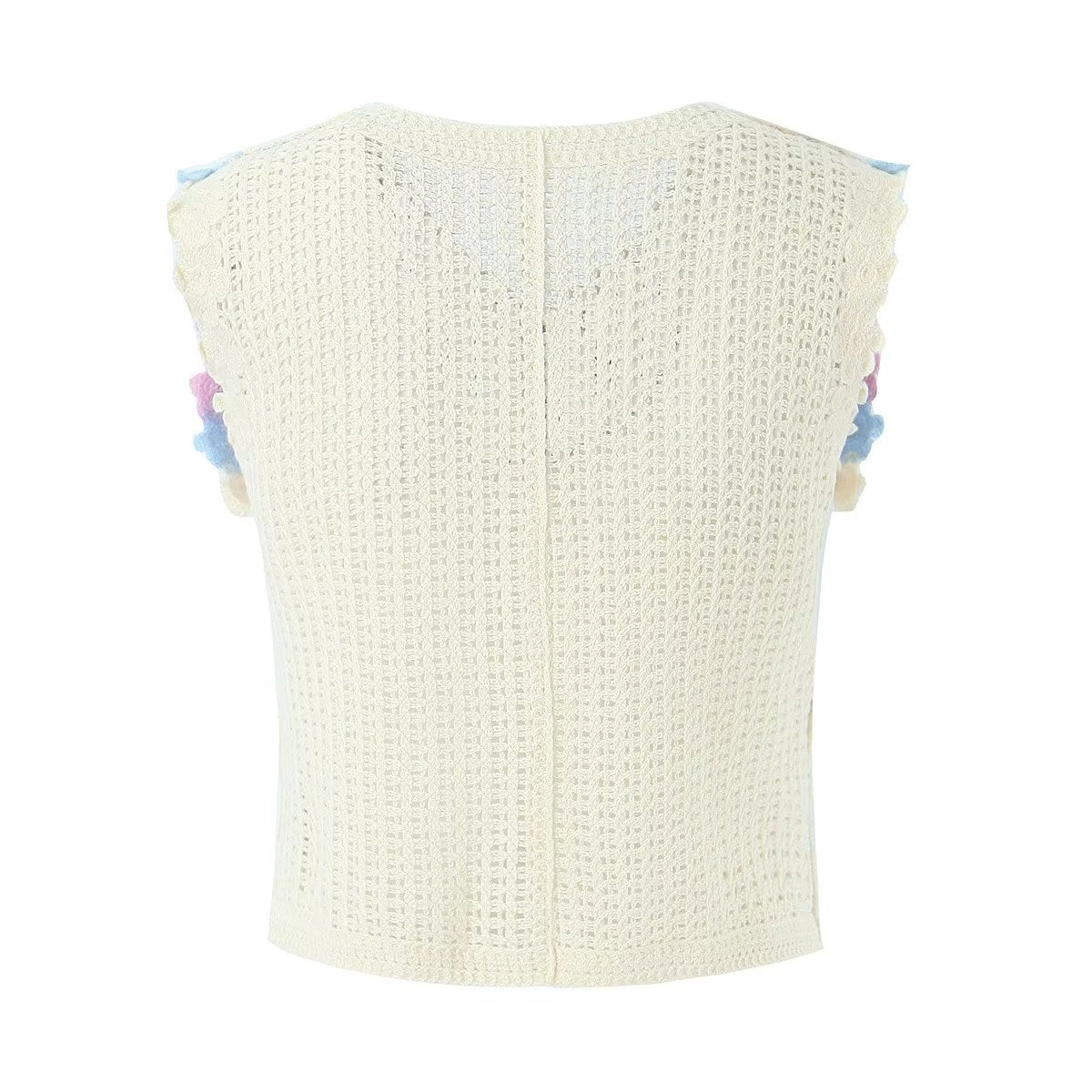 Women Retro Thailand Holiday Floral Vest Cardigan Top Casual All Matching Graceful Bella Mia