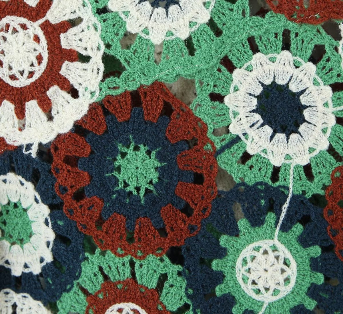 Retro Lapels Crocheted Top Spring Women Clothing Years Contrast Color Breasted Short Sweater Bella Mia