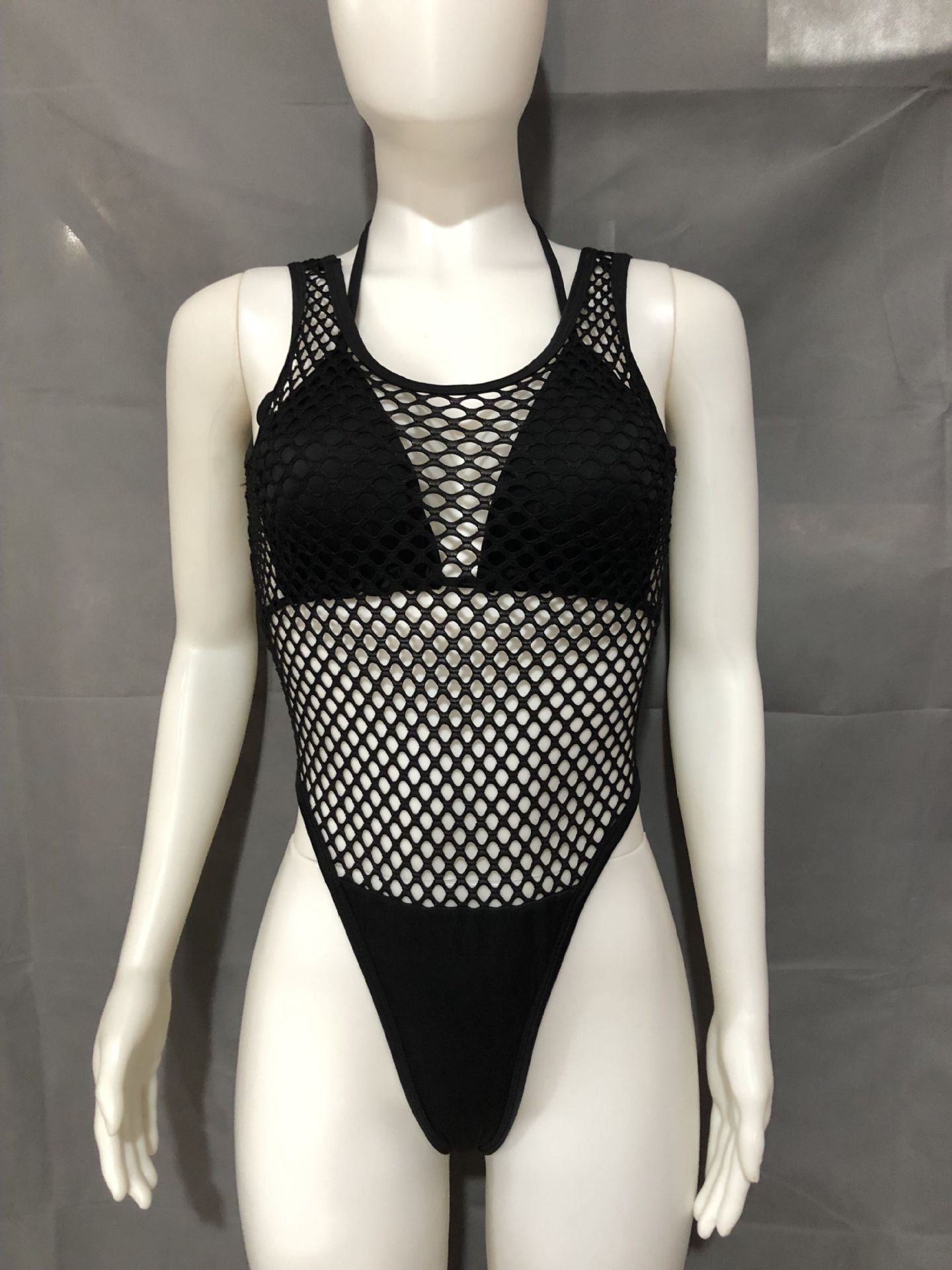 Hollow Out Cutout Mesh Hole See through Sexy Siamese Bikini Two Piece Set Bella Mia