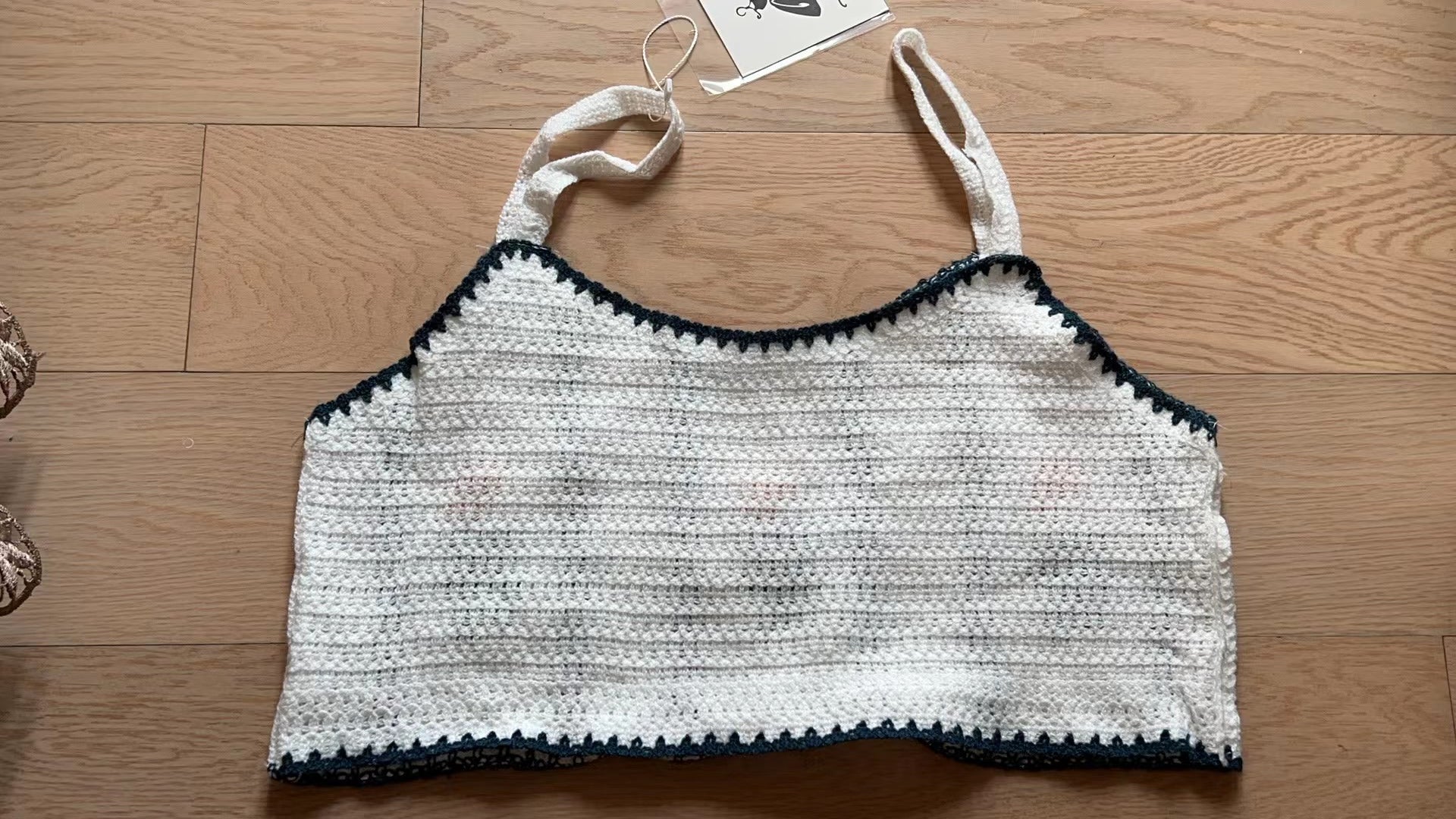 Women Summer Crocheted Cutout Sling Top Crochet hook Bella Mia