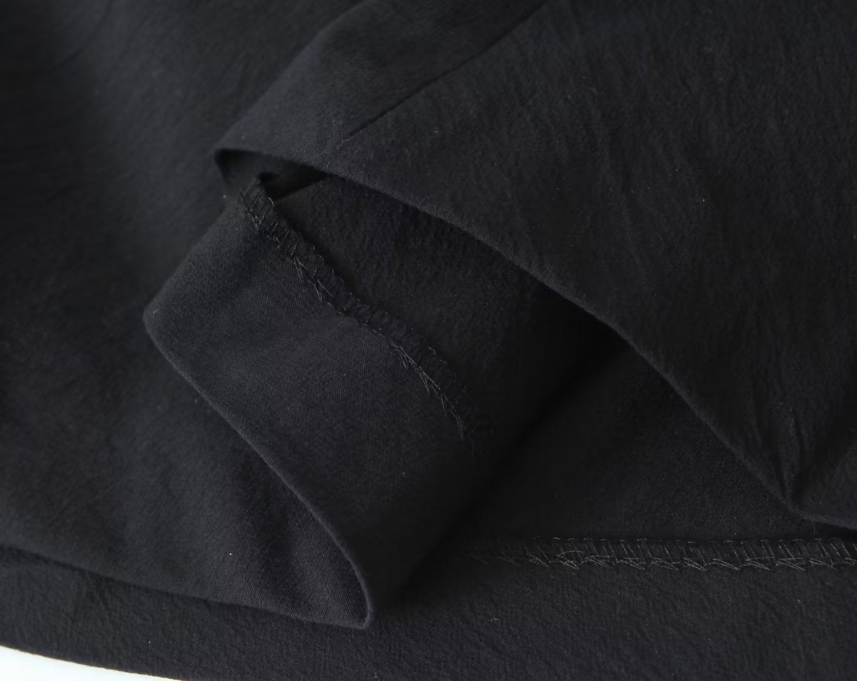 Summer French Black Dress One Shoulder Asymmetric Design A Line Bow Tie Short Dress Bella Mia