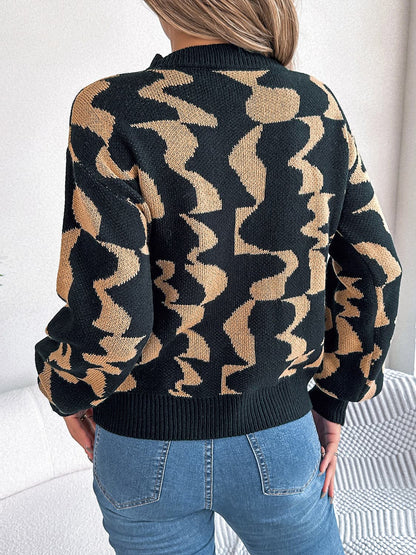 Round Neck Long Sleeve Sweater.