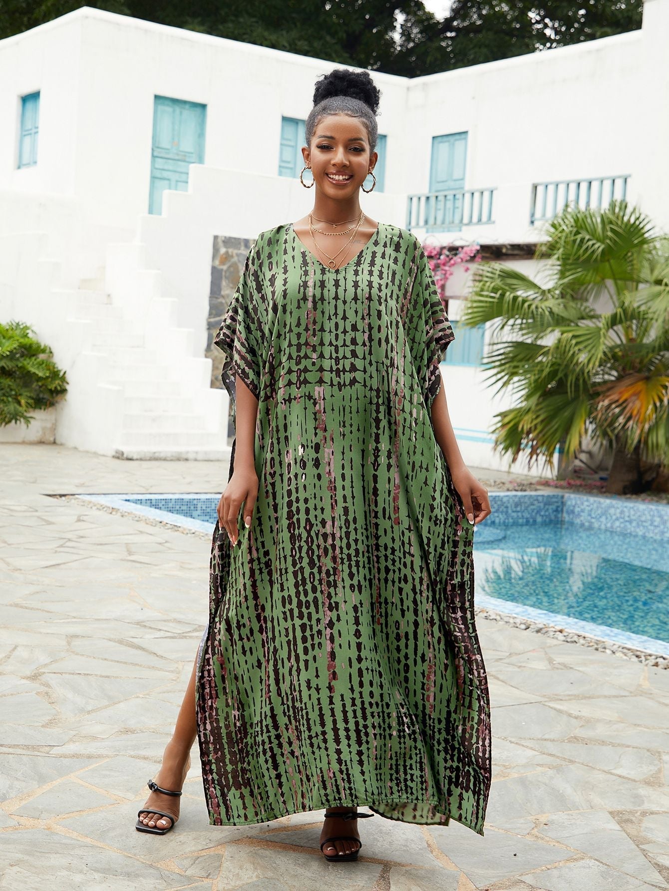 Loose Beach Cover-up Maxi Dress Loose Robe Bikini Swimsuit Outwear Sun Protection Shirt Bella Mia