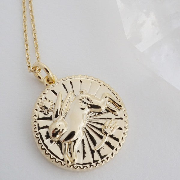 Chinese Zodiac Coin Necklace - Rabbit Coco’s Tee Boutique