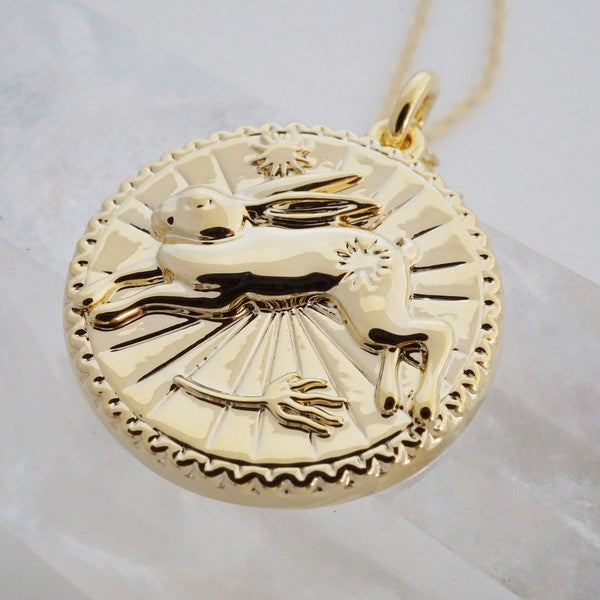 Chinese Zodiac Coin Necklace - Rabbit Coco’s Tee Boutique